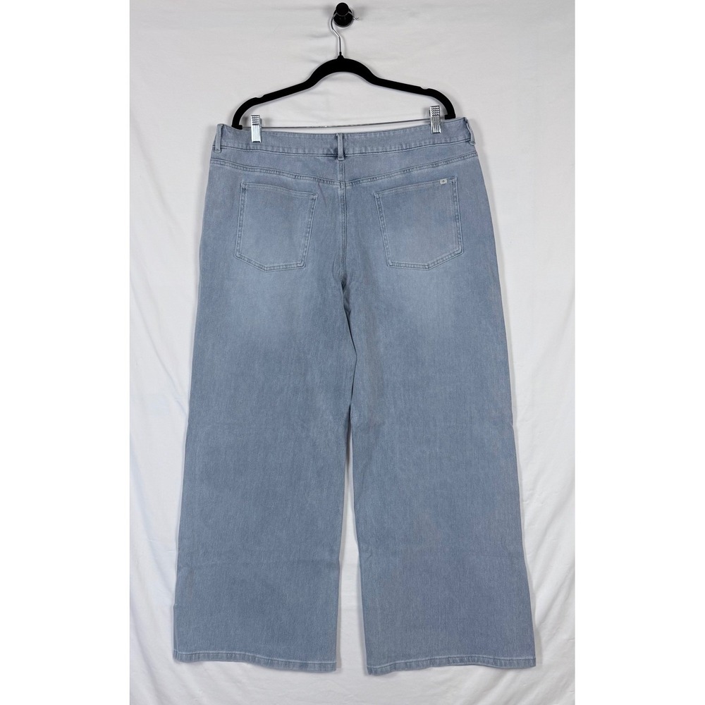 Halara Flex Asymmetric Low Rise Wide Leg Jeans Womens XL Blue Baggy Denim New - Picture 8 of 12